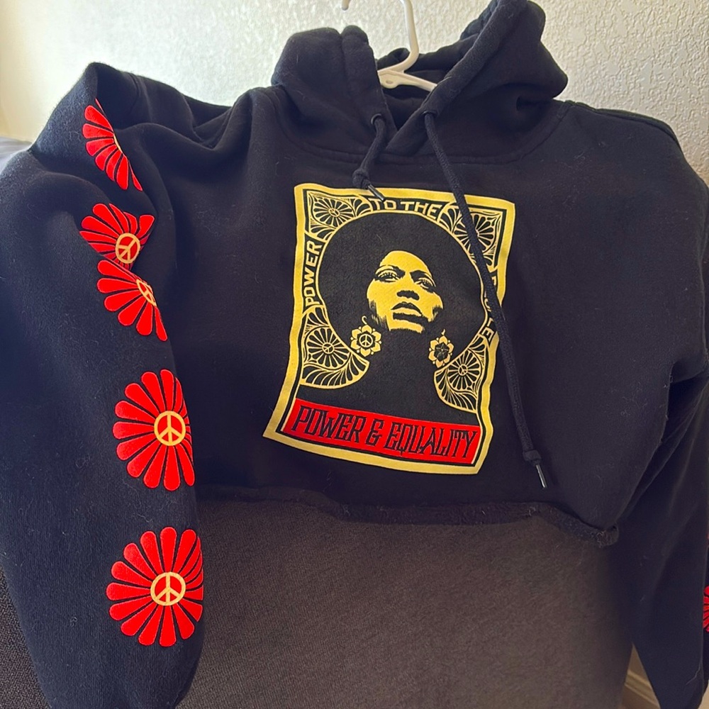 Obey cropped hoodie